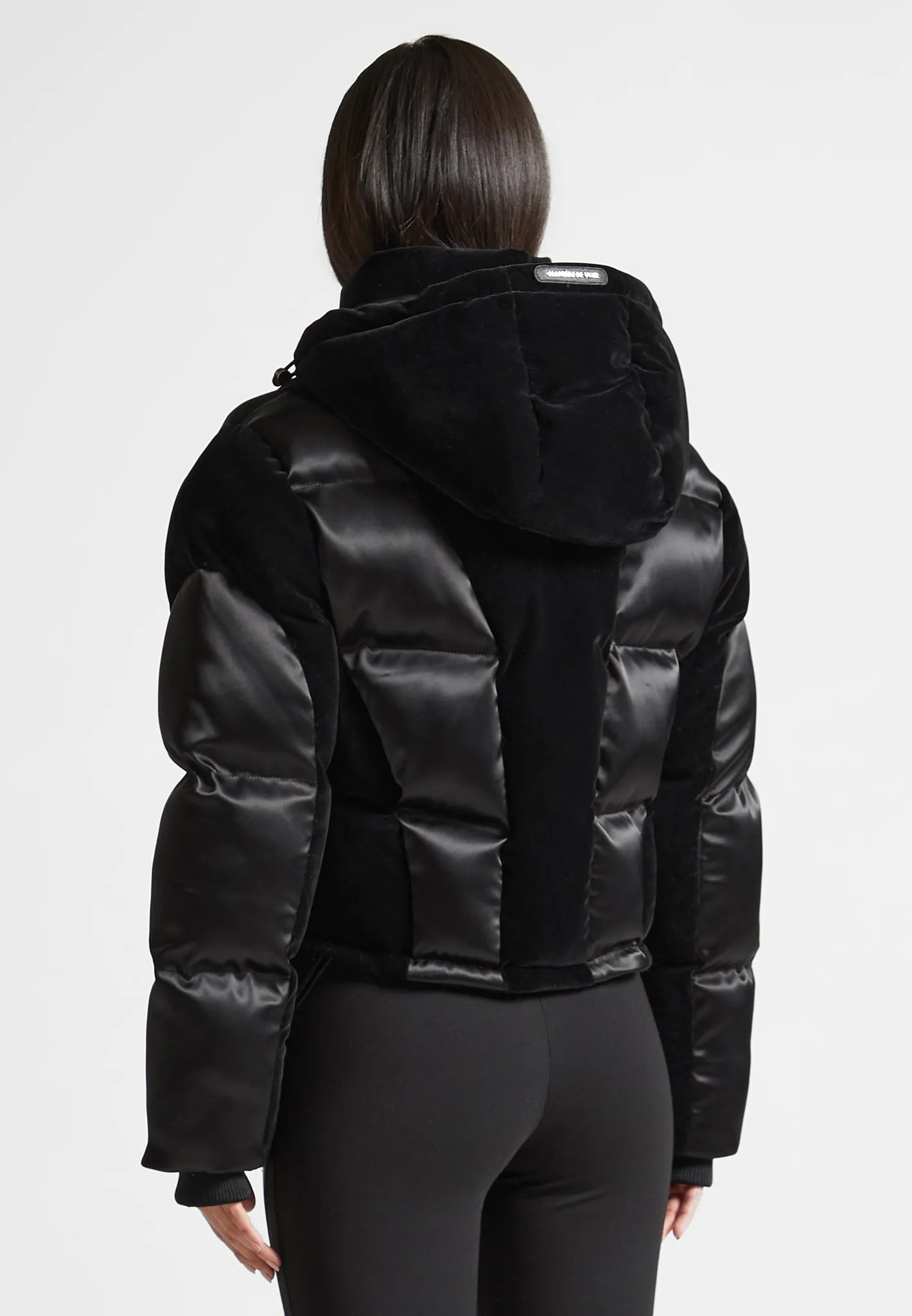 Satin and Velvet Puffer Jacket - Black sold by Maniere De Voir product image thumbnail 5