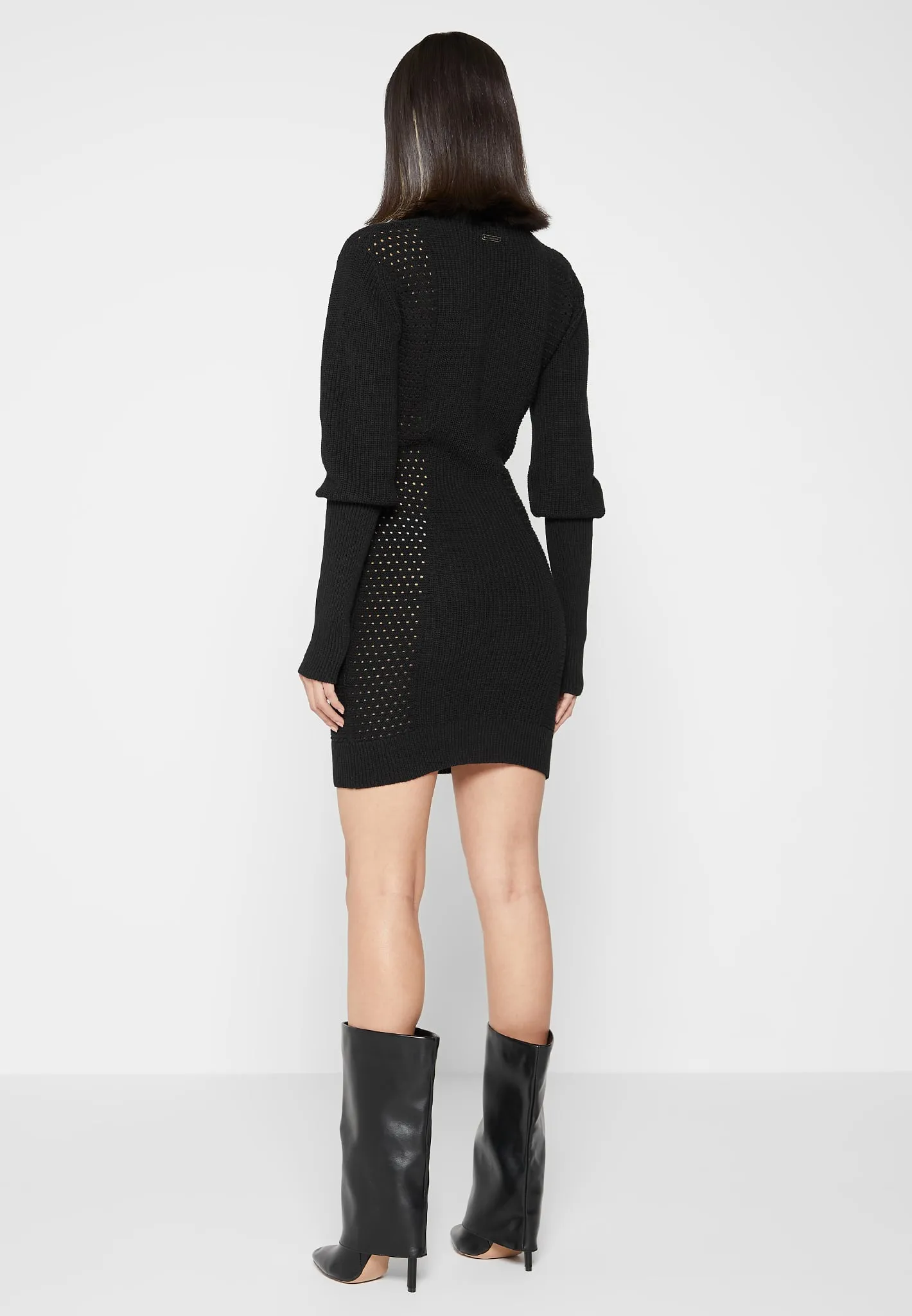 Chunky Knit Contour Jumper Dress - Black sold by Maniere De Voir product image thumbnail 4