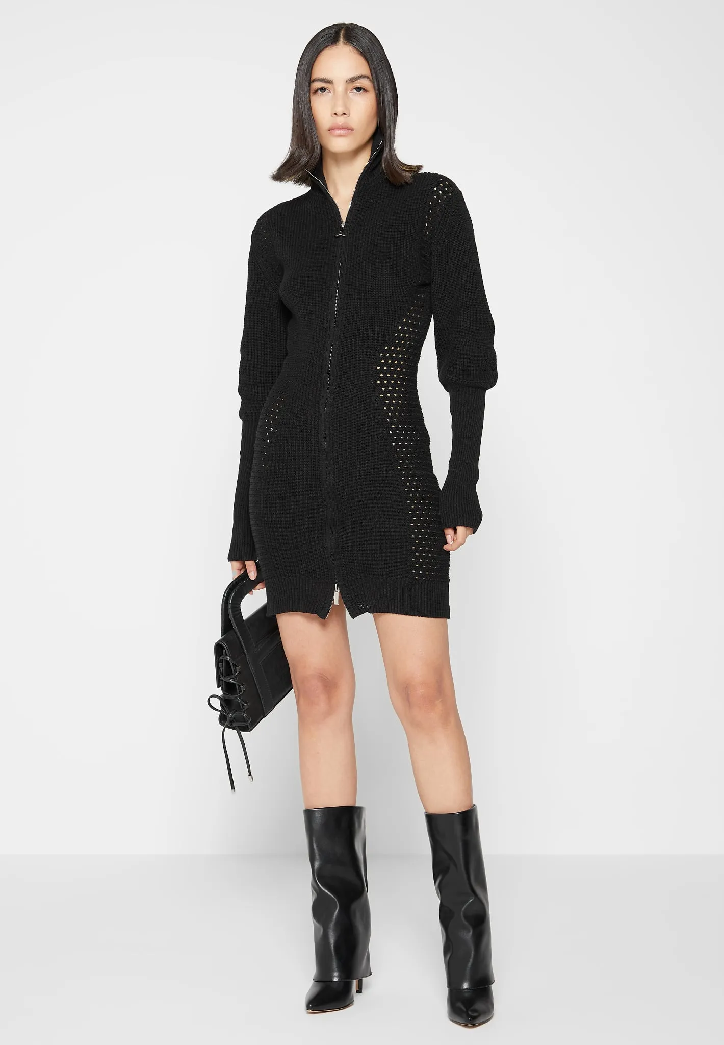 Chunky Knit Contour Jumper Dress - Black sold by Maniere De Voir product image thumbnail 2