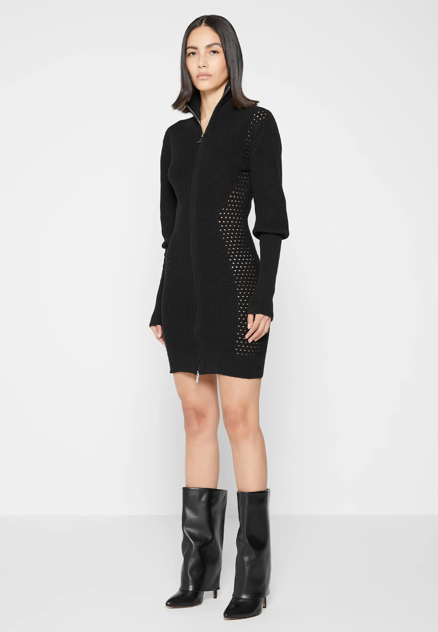 Chunky Knit Contour Jumper Dress - Black sold by Maniere De Voir product image thumbnail 3