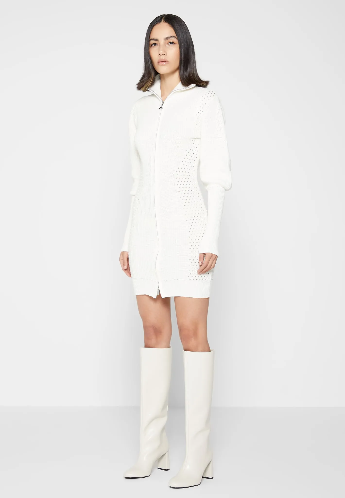 Chunky Knit Contour Jumper Dress - Off White sold by Maniere De Voir product image thumbnail 3