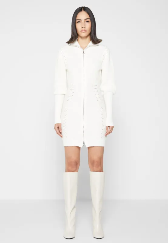 Chunky Knit Contour Jumper Dress - Off White sold by Maniere De Voir