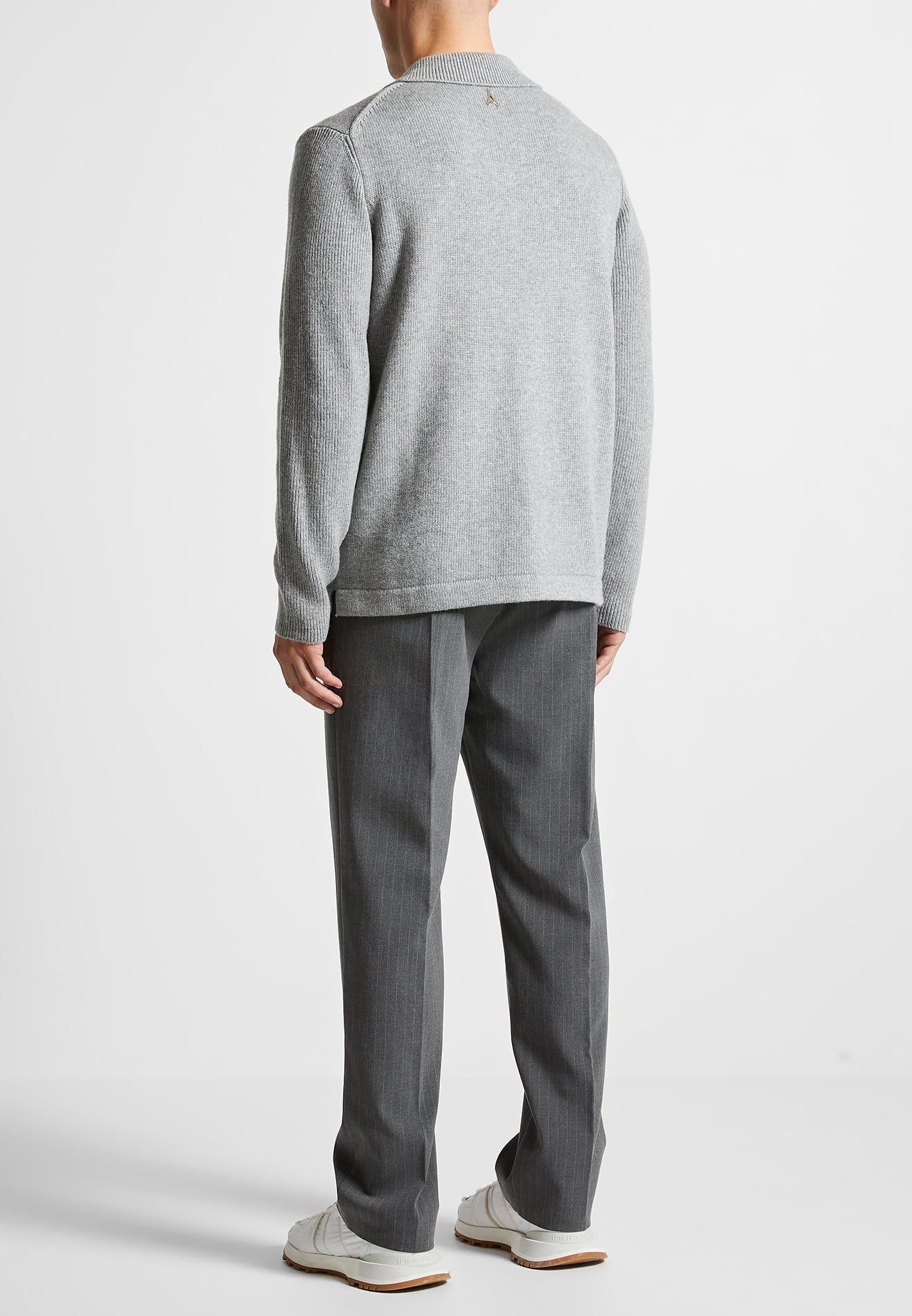 Wool Revere Long Sleeve Polo Top - Grey sold by Maniere De Voir product image thumbnail 4