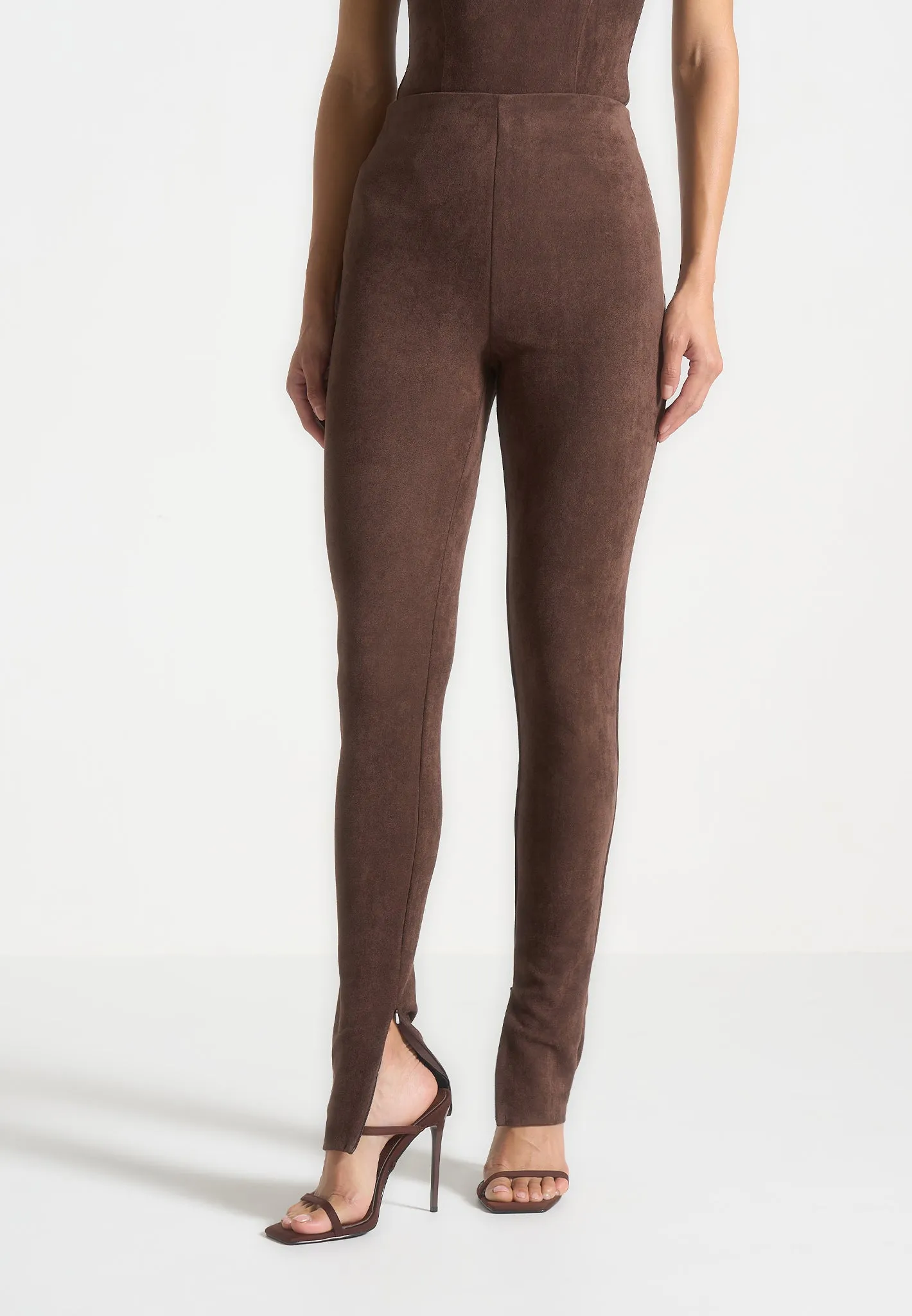 Suede Leggings - Brown sold by Maniere De Voir product image thumbnail 4