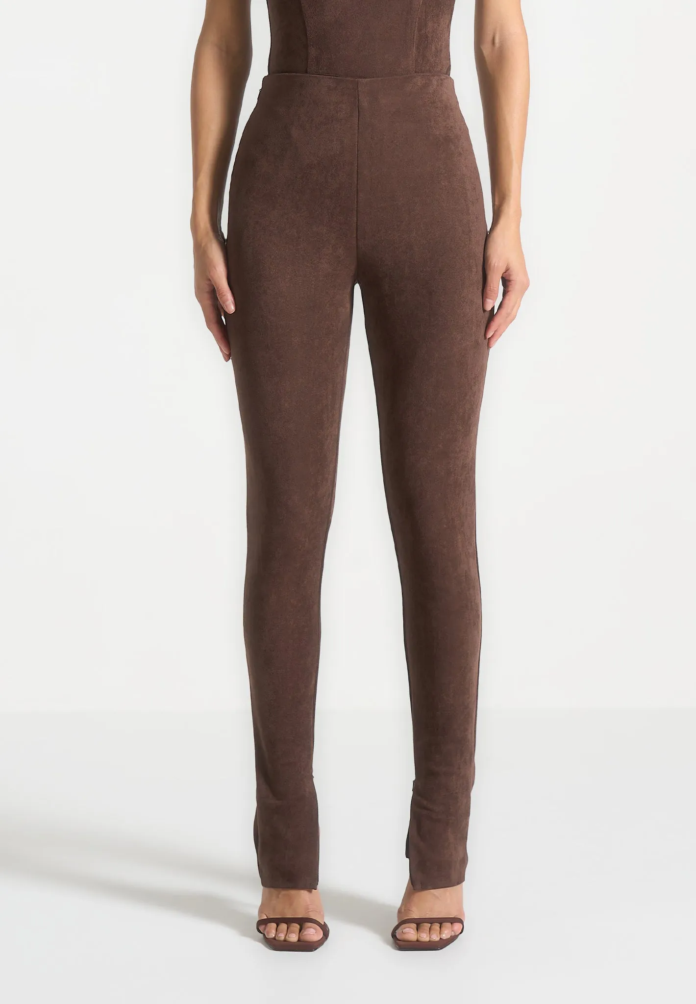 Suede Leggings - Brown sold by Maniere De Voir product image thumbnail 2