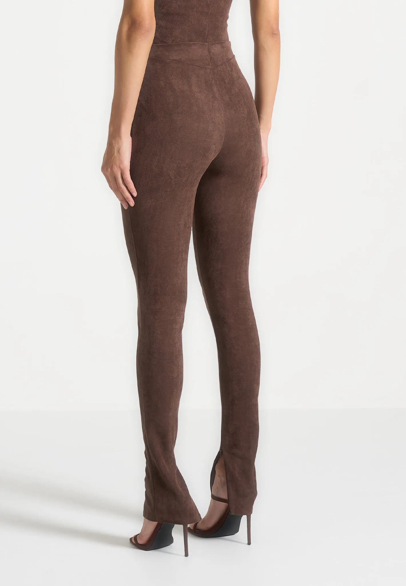 Suede Leggings - Brown sold by Maniere De Voir product image thumbnail 3