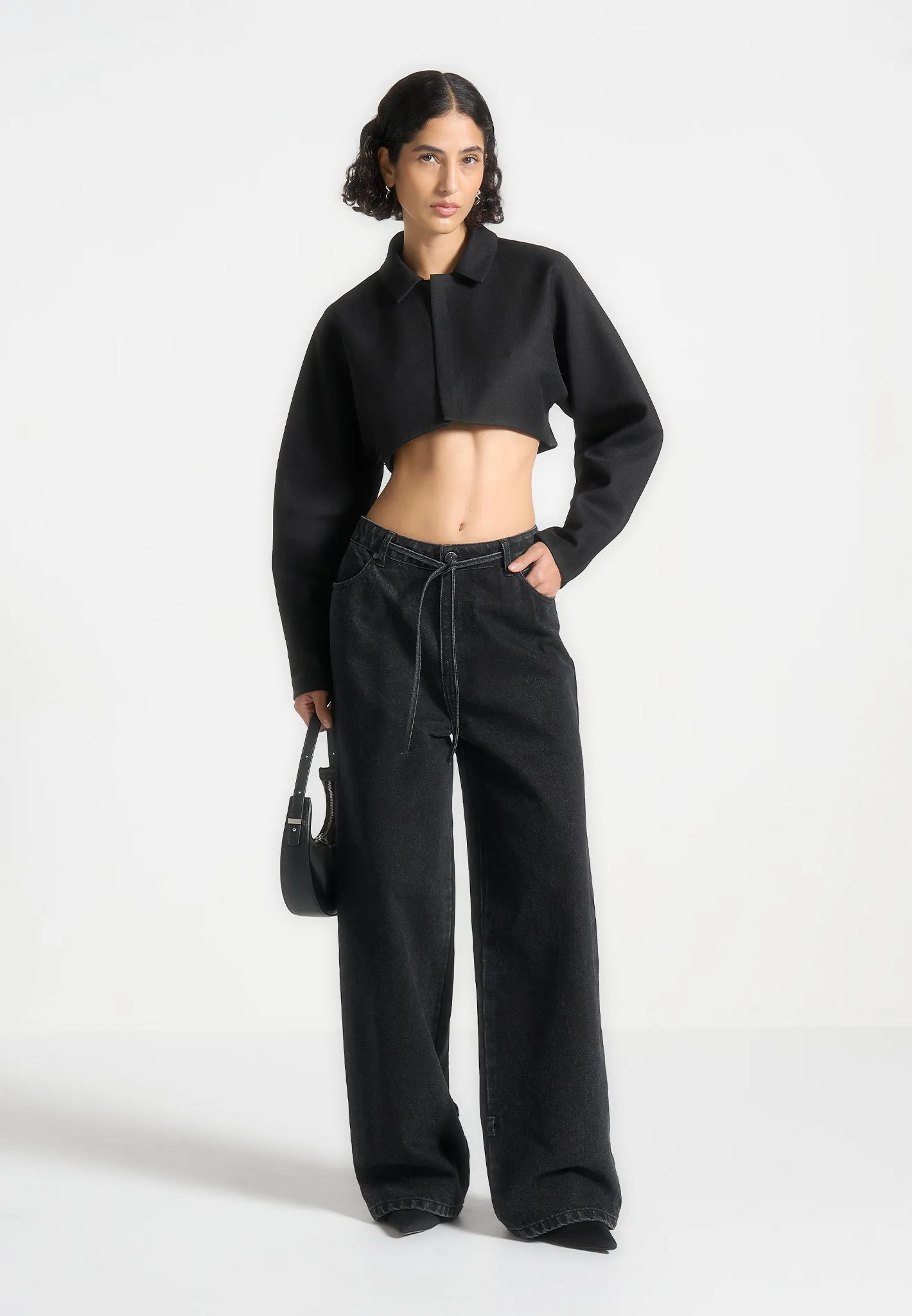 Elya - Tailored Super Cropped Jacket - Black sold by Maniere De Voir product image thumbnail 4