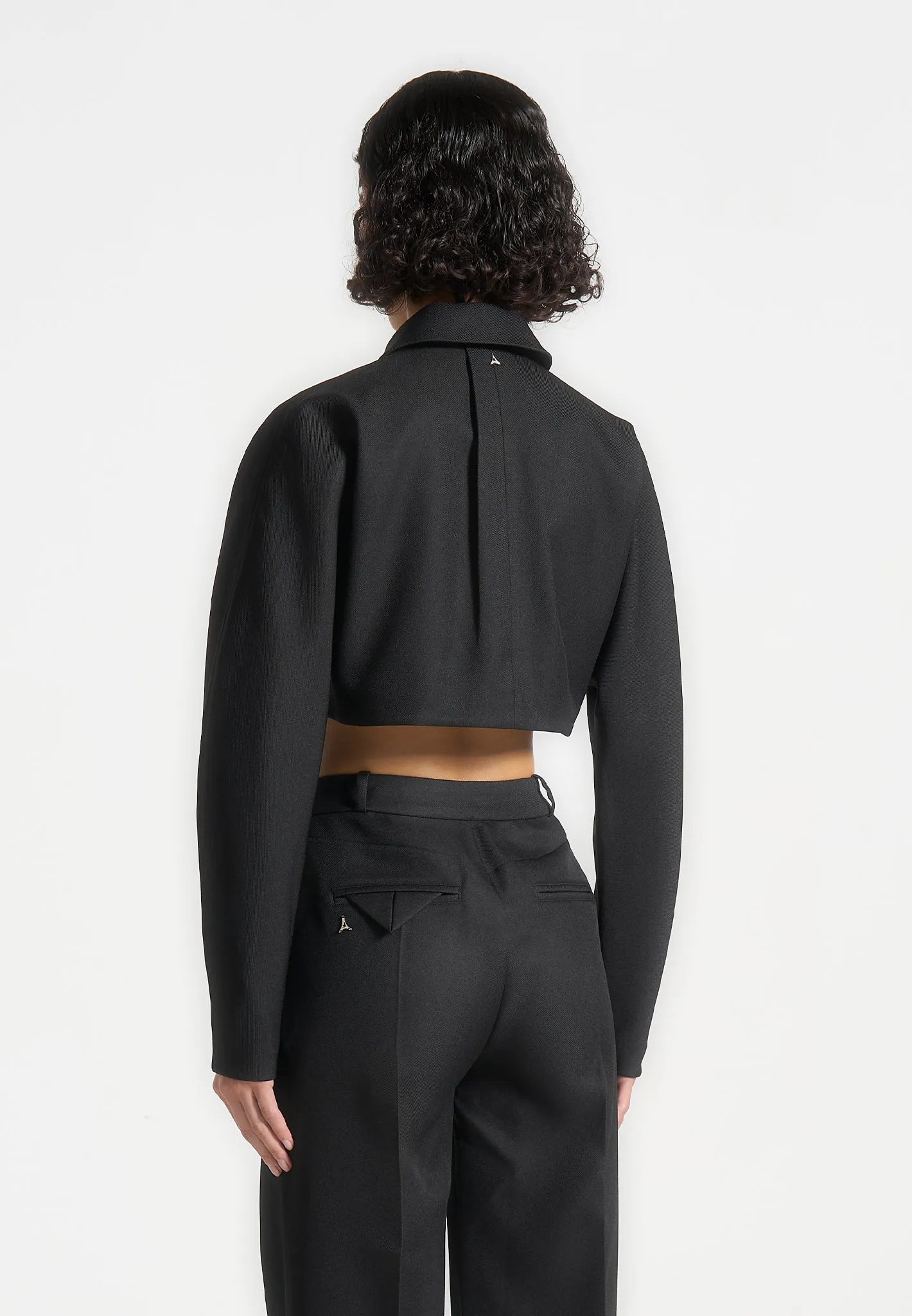 Elya - Tailored Super Cropped Jacket - Black sold by Maniere De Voir product image thumbnail 2