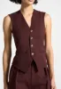 Christine - Tailored Cinch Waistcoat - Wine Red sold by Maniere De Voir