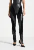 Leather and Velour Contour Leggings - Black sold by Maniere De Voir
