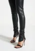 Clara - Leather Angled Waistband Leggings - Black sold by Maniere De Voir