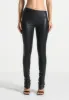 Clara - Leather Angled Waistband Leggings - Black sold by Maniere De Voir