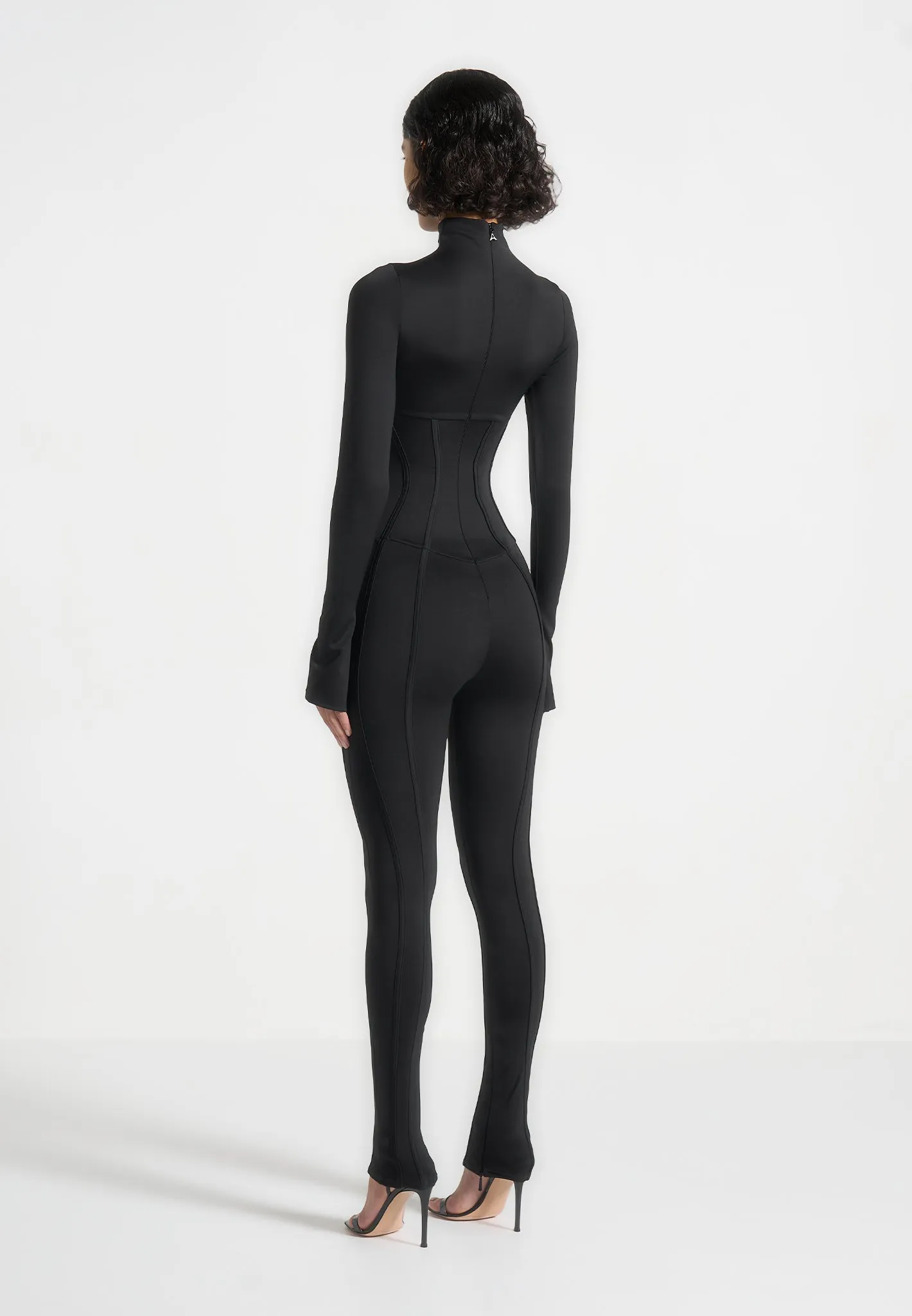 Contour Jumpsuit with Buttoned Corset - Black sold by Maniere De Voir product image thumbnail 3