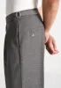 Pierre - Relaxed Fit Textured Tailored Trousers - Grey sold by Maniere De Voir