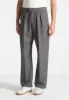 Pierre - Relaxed Fit Textured Tailored Trousers - Grey sold by Maniere De Voir