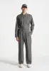 Pierre - Relaxed Fit Textured Tailored Trousers - Grey sold by Maniere De Voir