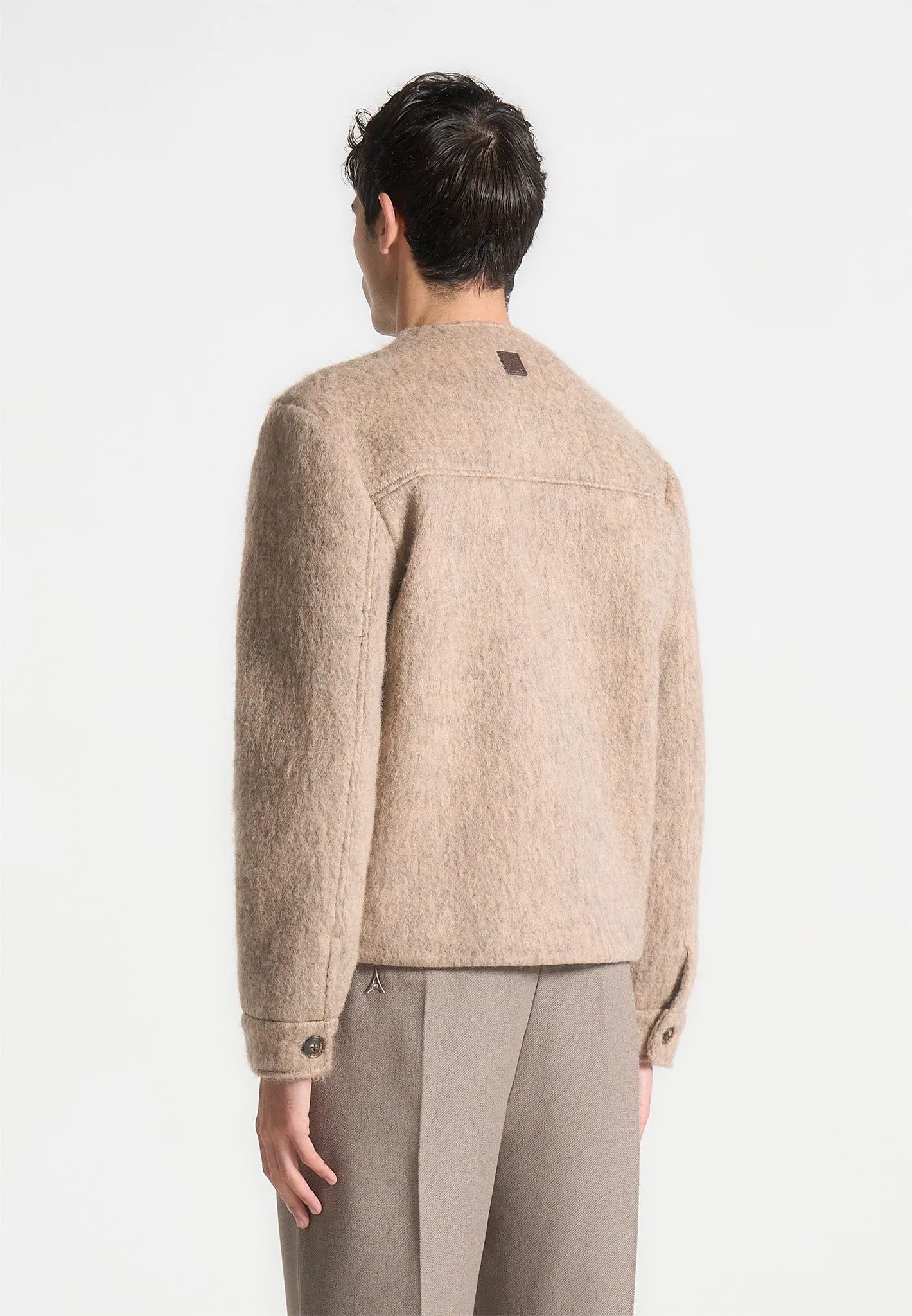 Kimono Wool-Blend Whisp Jacket - Taupe sold by Maniere De Voir product image thumbnail 5