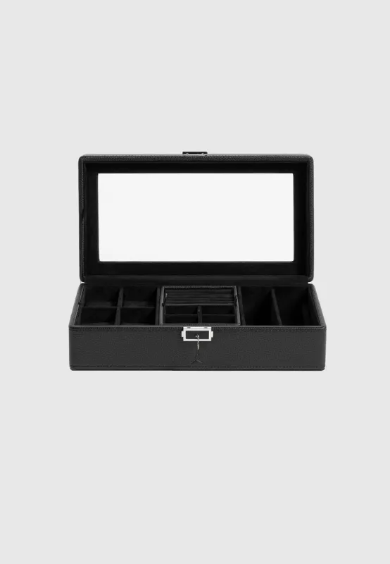 Leather Watch and Jewellery Box - Black sold by Maniere De Voir