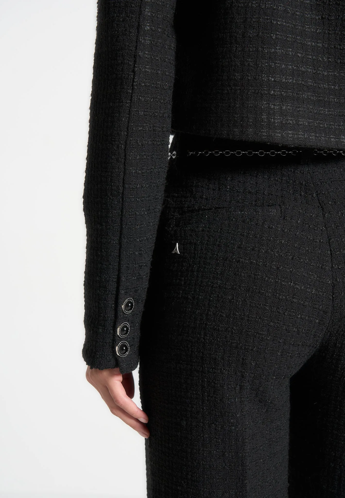 Celine - Cropped Tweed Jacket with Pearls - Black sold by Maniere De Voir product image thumbnail 5