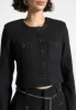 Celine - Cropped Tweed Jacket with Pearls - Black sold by Maniere De Voir