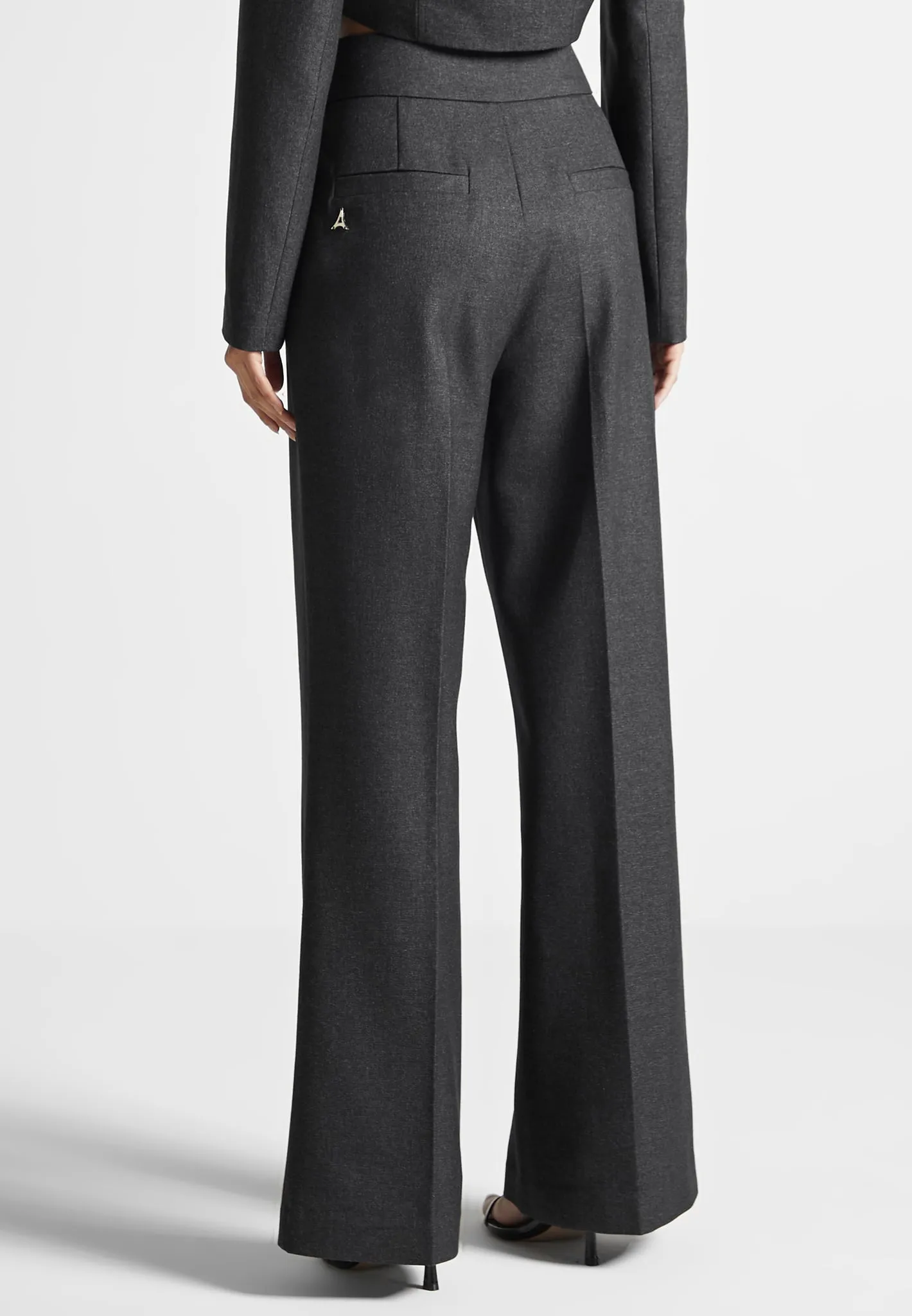 Elsa - High Waisted Tailored Trousers - Dark Grey sold by Maniere De Voir product image thumbnail 5