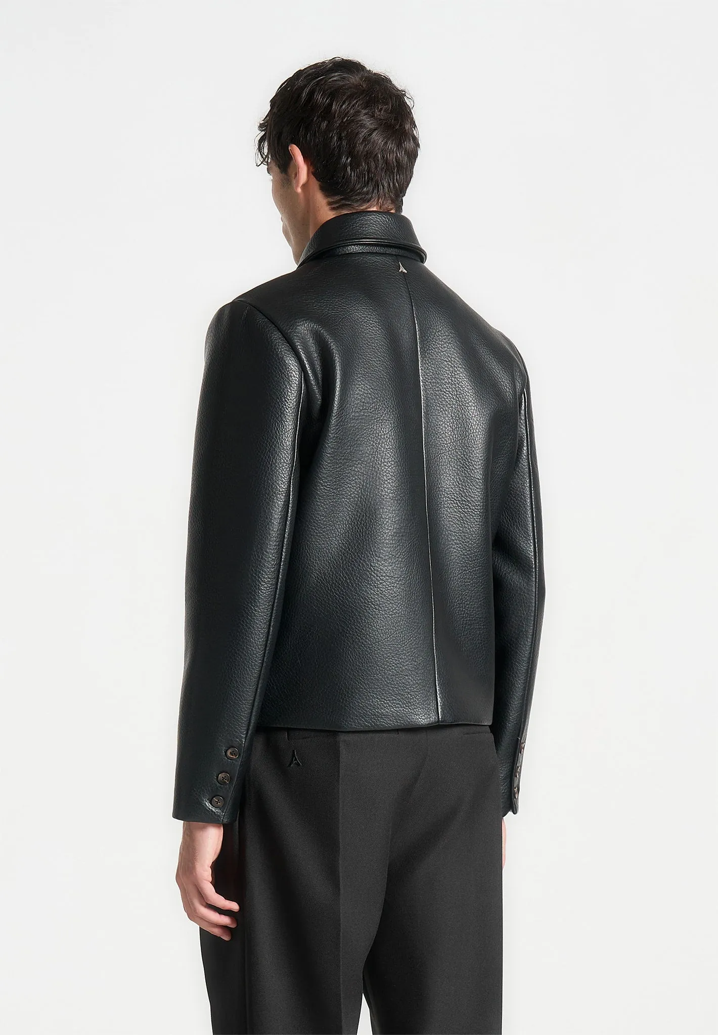 Pebbled Leather Jacket - Black sold by Maniere De Voir product image thumbnail 5