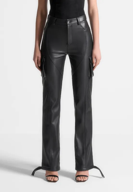 Leather Biker Trousers - Black sold by Maniere De Voir