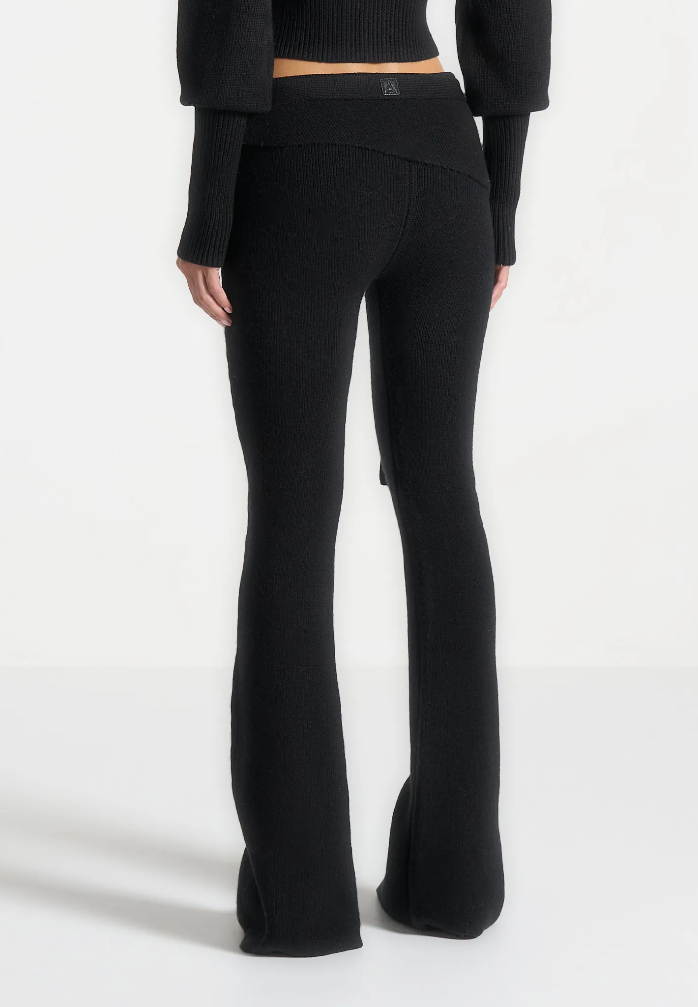 Knitted Fit & Flare Leggings with Belt - Black sold by Maniere De Voir product image thumbnail 4