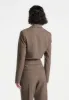 Dina - Asymmetric Tailored Cropped Blazer - Dark Taupe sold by Maniere De Voir