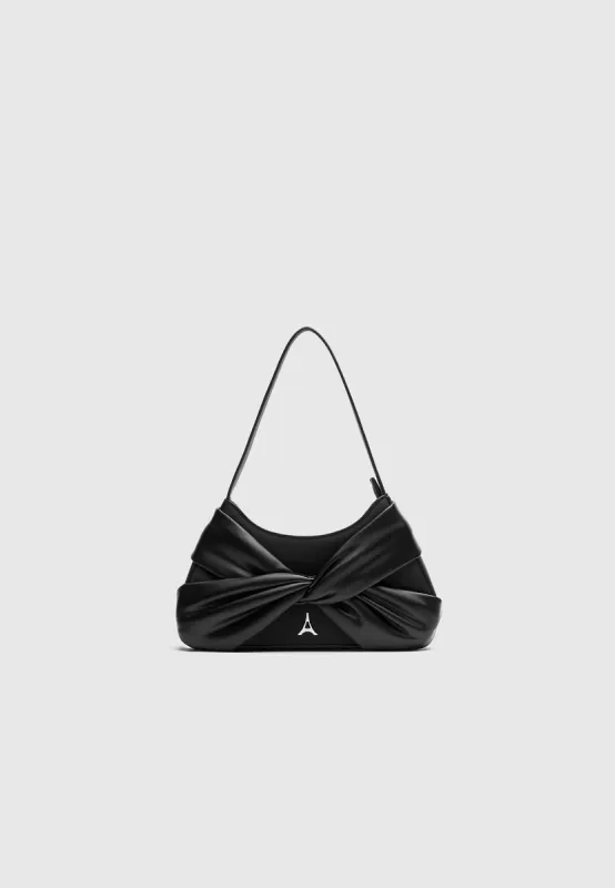 Leather Twist Bag - Black sold by Maniere De Voir