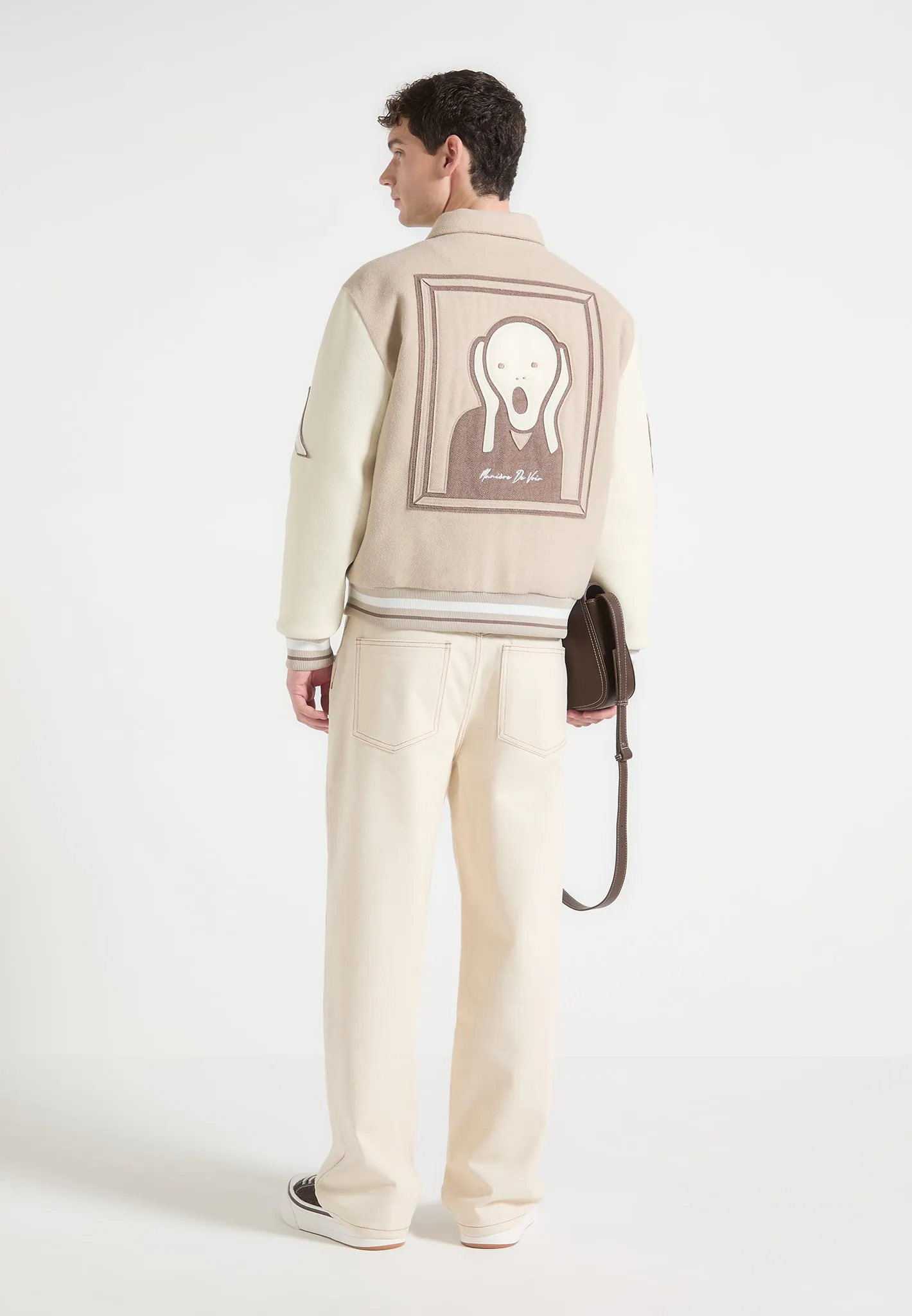 Le Galerie - Wool-Blend Varsity Jacket - Beige sold by Maniere De Voir