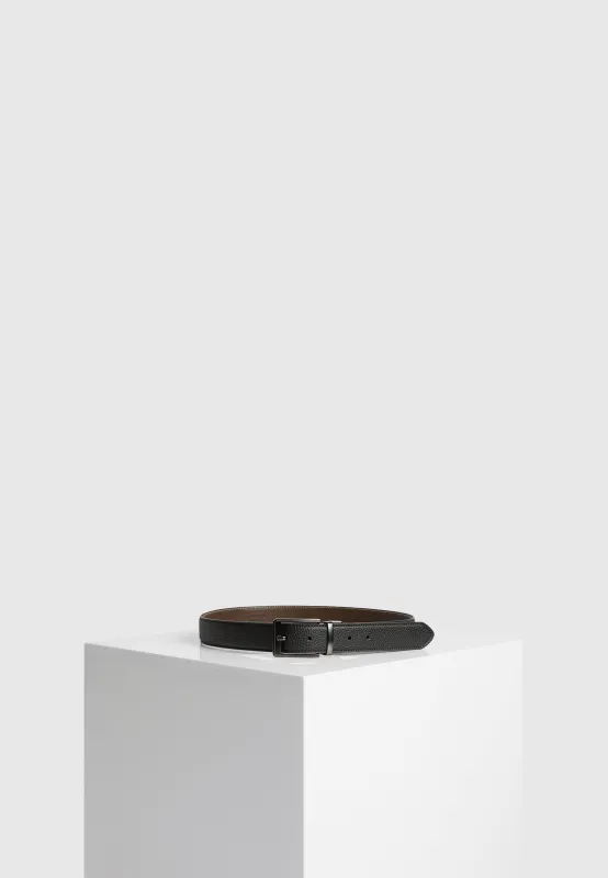 Rafael - Reversible Leather Belt - Black/Brown made by Maniere De Voir