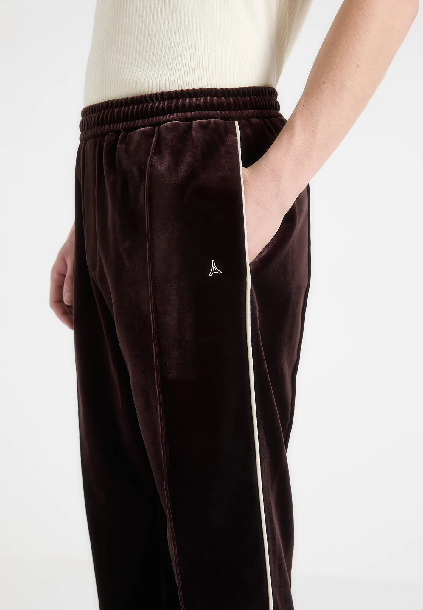 Eiffel Velour Track Pants - Brown sold by Maniere De Voir product image thumbnail 5