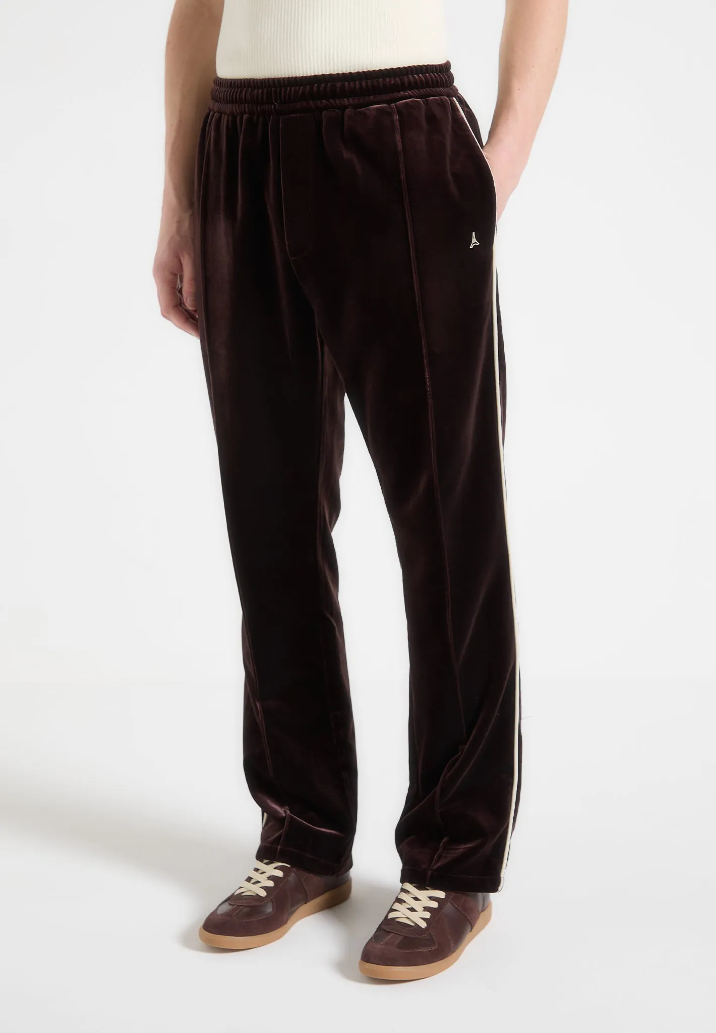 Eiffel Velour Track Pants - Brown sold by Maniere De Voir product image thumbnail 4