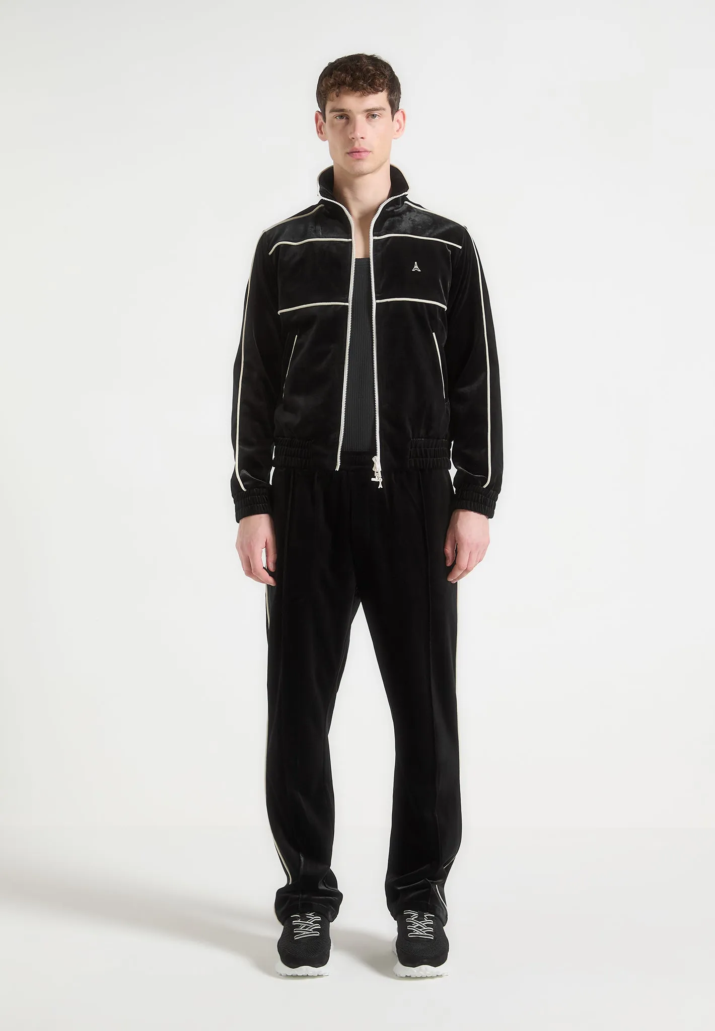 Eiffel Velour Track Pants - Black sold by Maniere De Voir