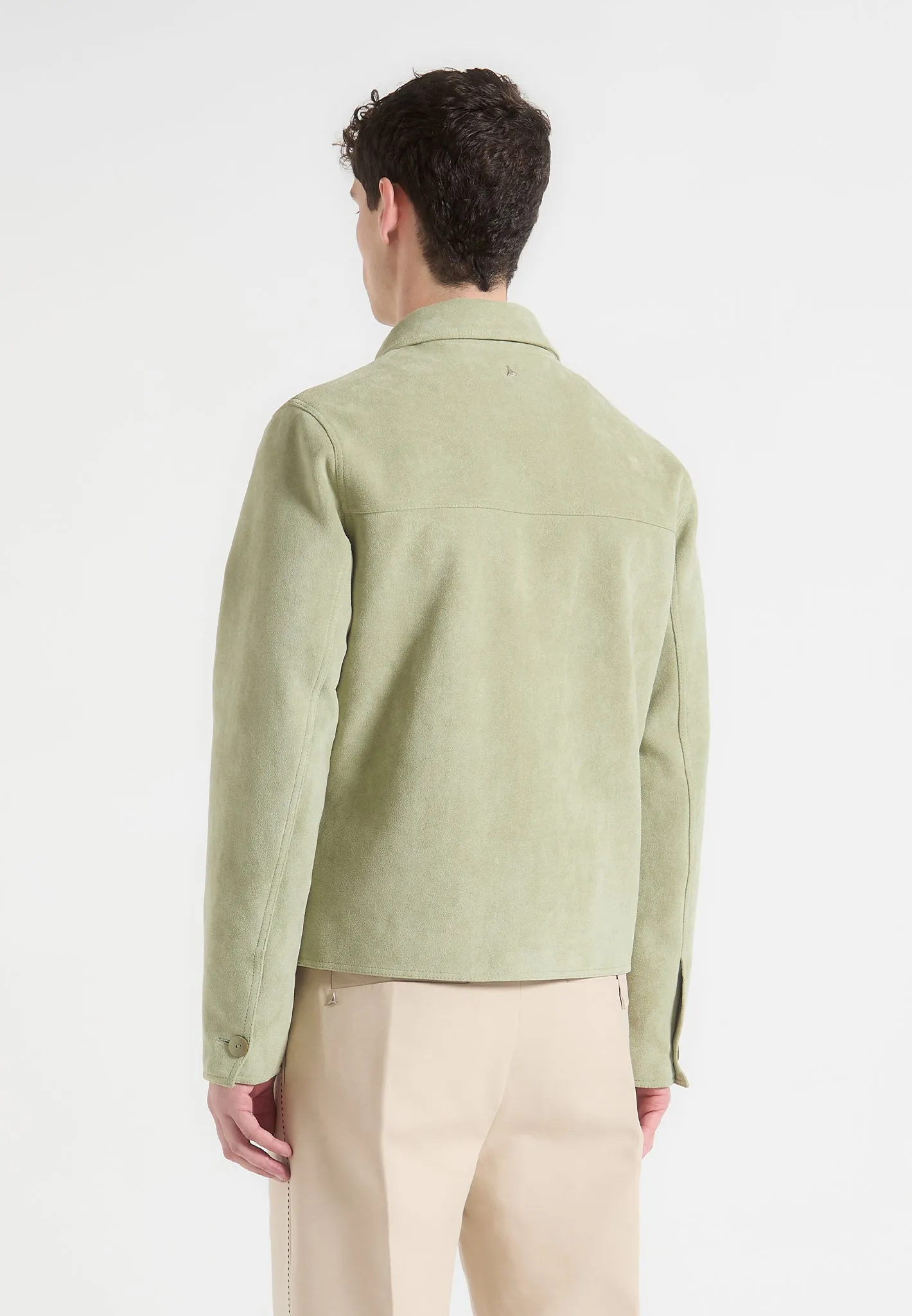Michel - Suede Jacket with Revere Collar - Sage sold by Maniere De Voir product image thumbnail 3