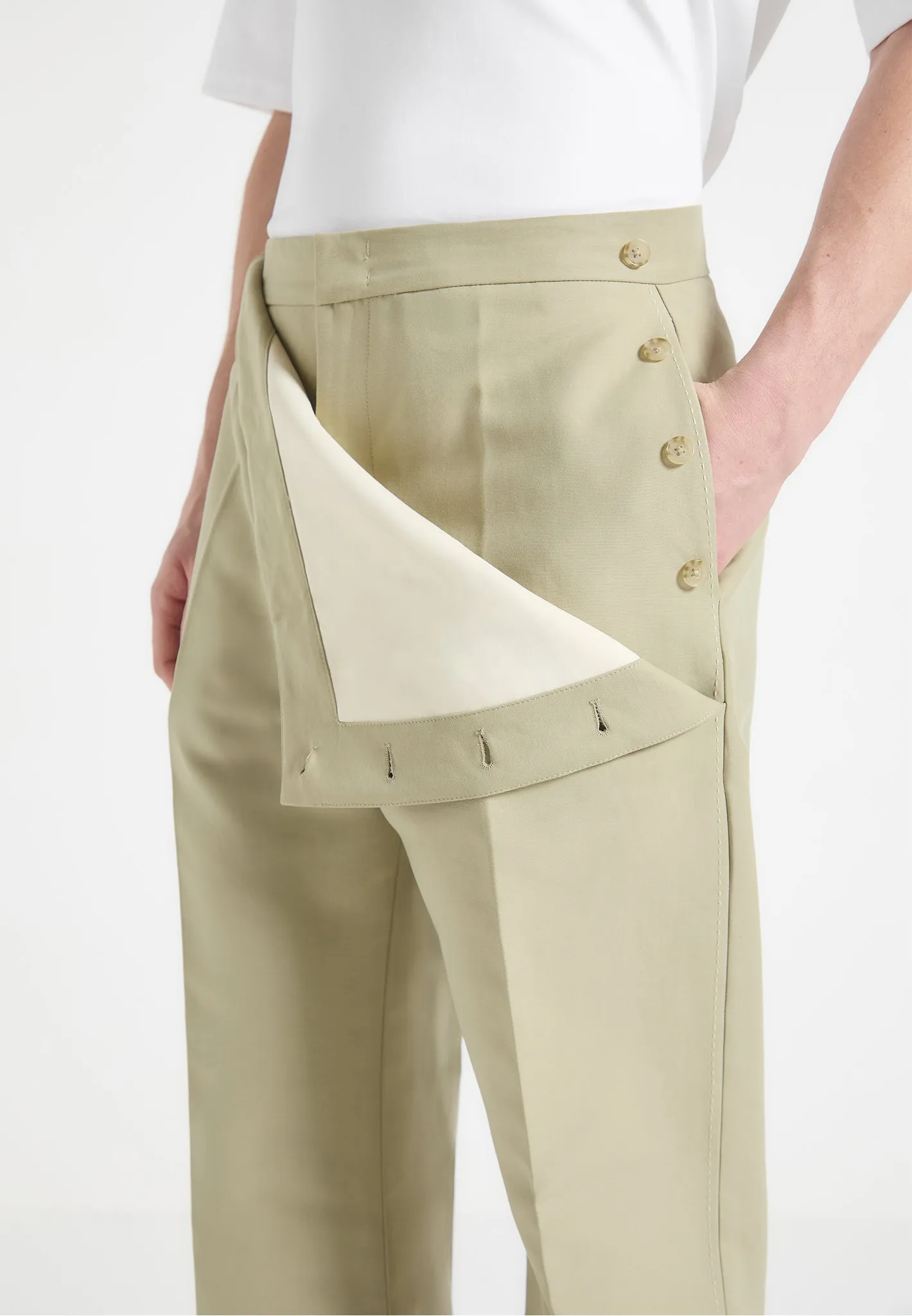Henri - Foldover Trousers - Sage sold by Maniere De Voir product image thumbnail 5