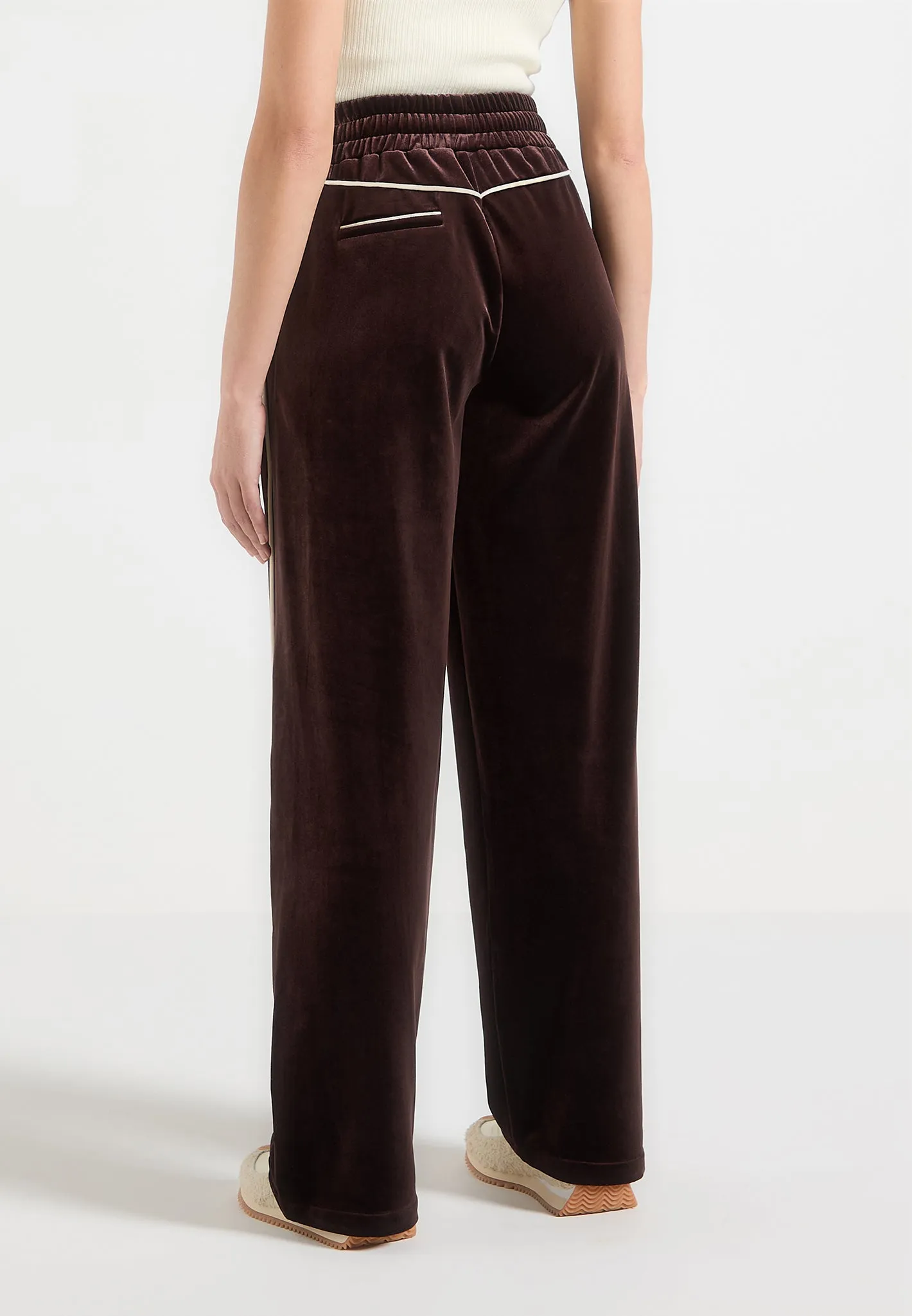 Eiffel Velour Straight Leg Joggers - Brown sold by Maniere De Voir product image thumbnail 3