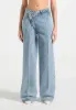 Astrid - Wrapover Wide Leg Jeans - Mid Blue sold by Maniere De Voir
