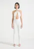 Twist Halterneck Ruched Jumpsuit - Off White sold by Maniere De Voir