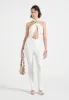 Twist Halterneck Ruched Jumpsuit - Off White sold by Maniere De Voir