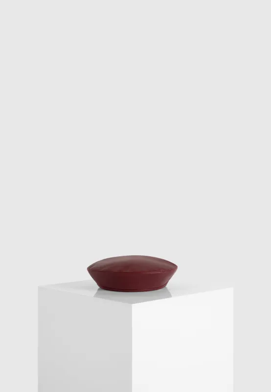 Anya - Leather Beret - Wine Red sold by Maniere De Voir