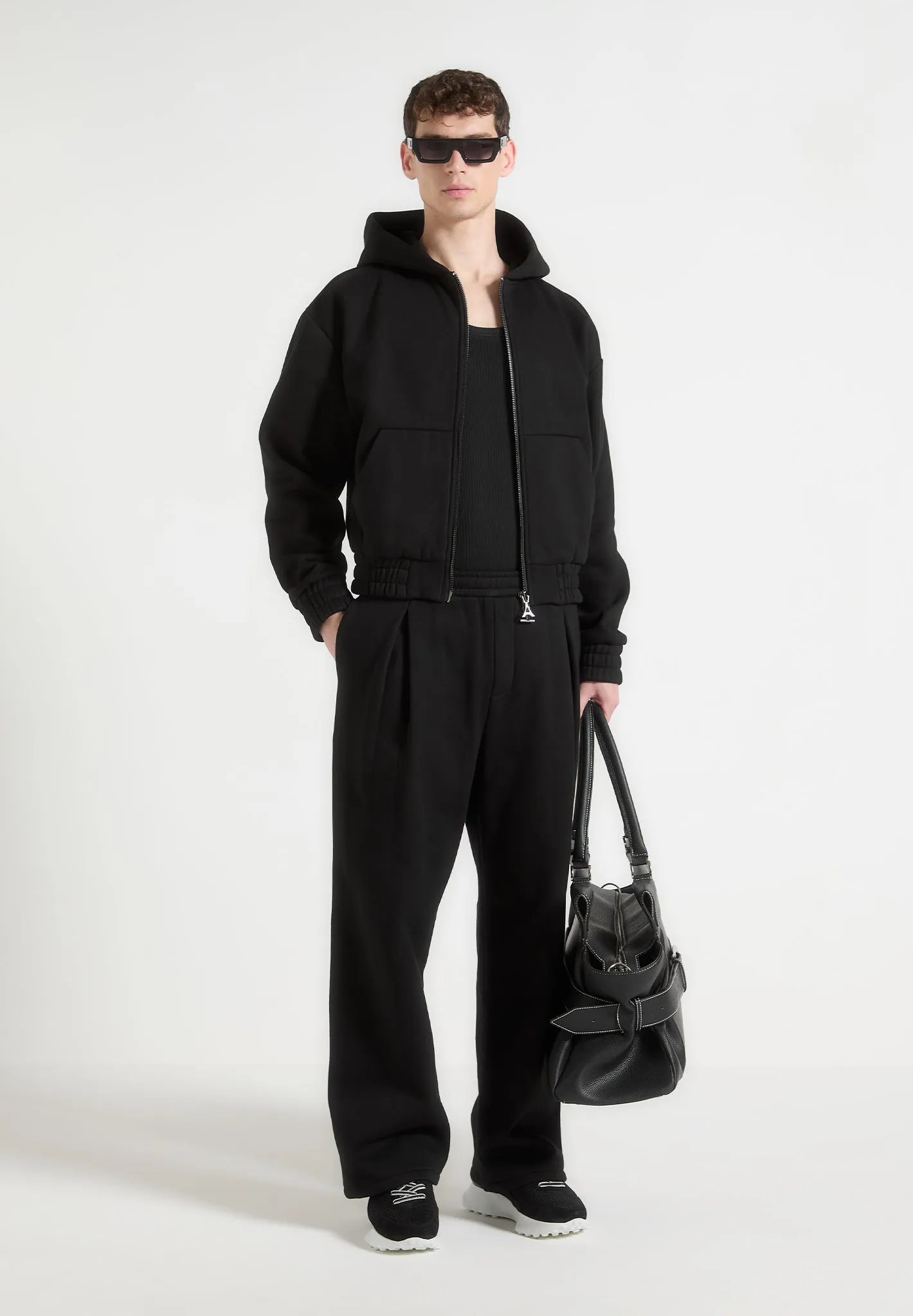 Florian - Cropped Zip Hoodie - Black sold by Maniere De Voir product image thumbnail 2