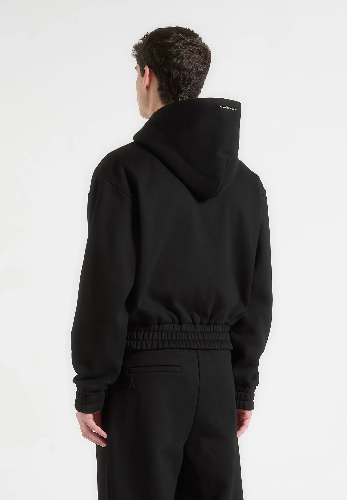 Florian - Cropped Zip Hoodie - Black sold by Maniere De Voir product image thumbnail 3