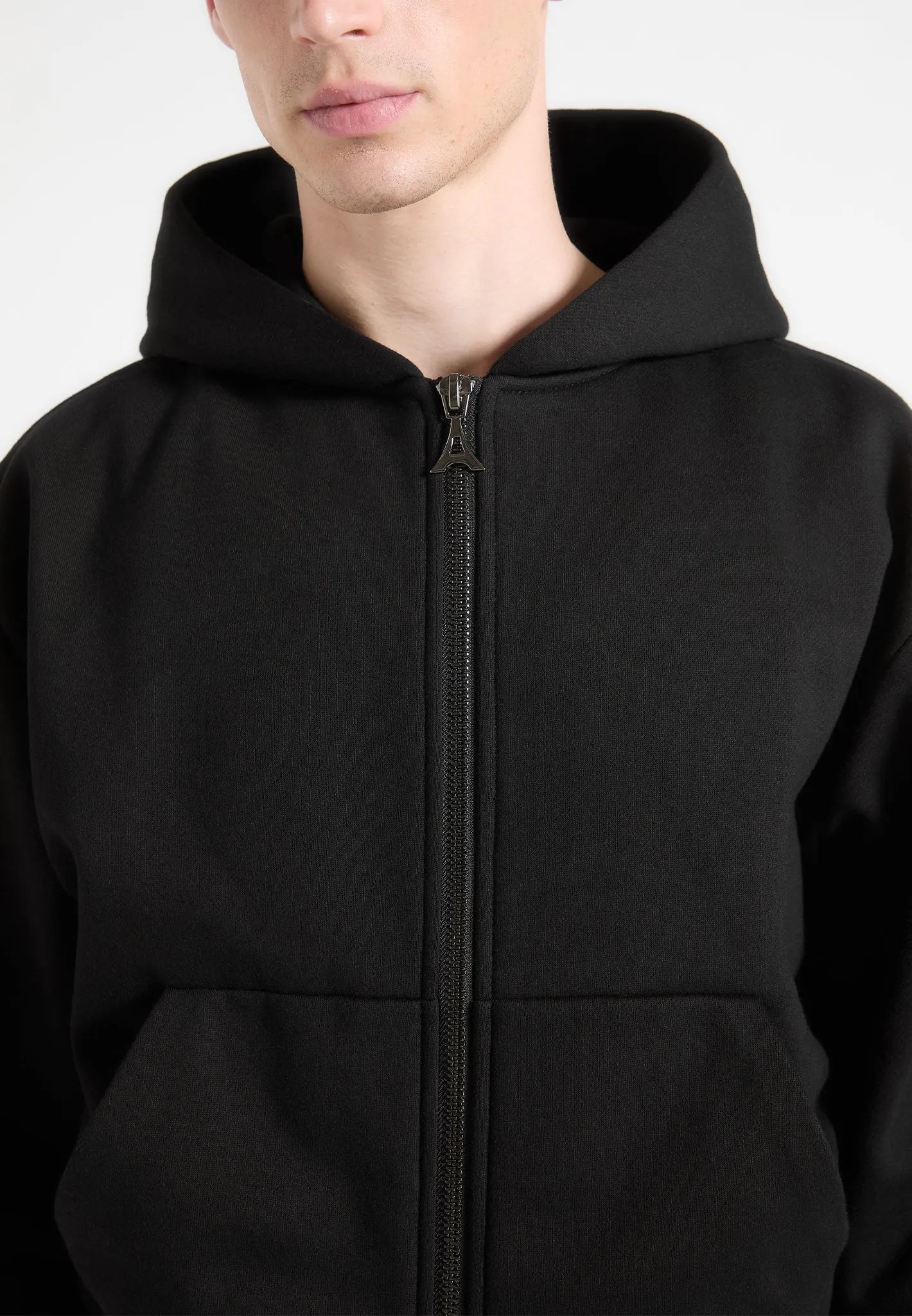 Florian - Cropped Zip Hoodie - Black sold by Maniere De Voir product image thumbnail 5