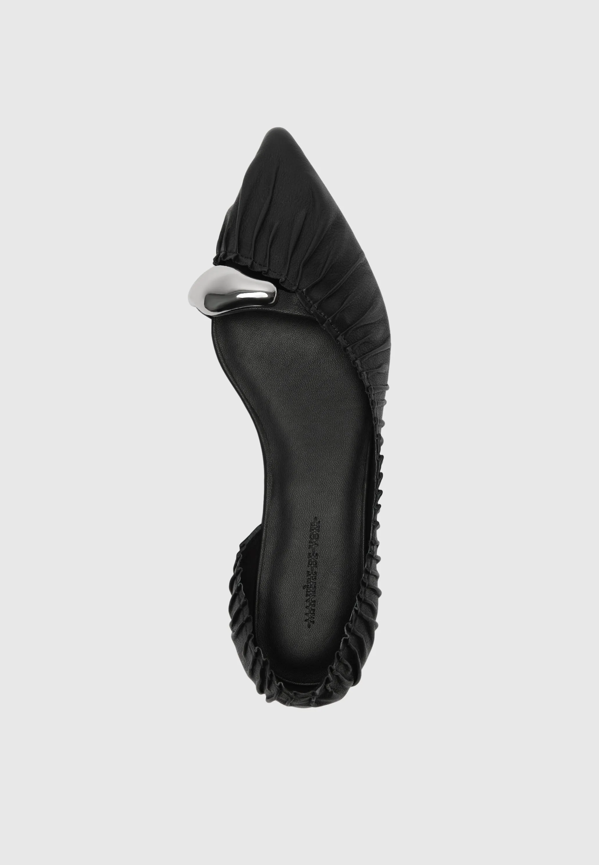 Celeste - Leather Ballet Flats with Hardware - Black sold by Maniere De Voir product image thumbnail 3