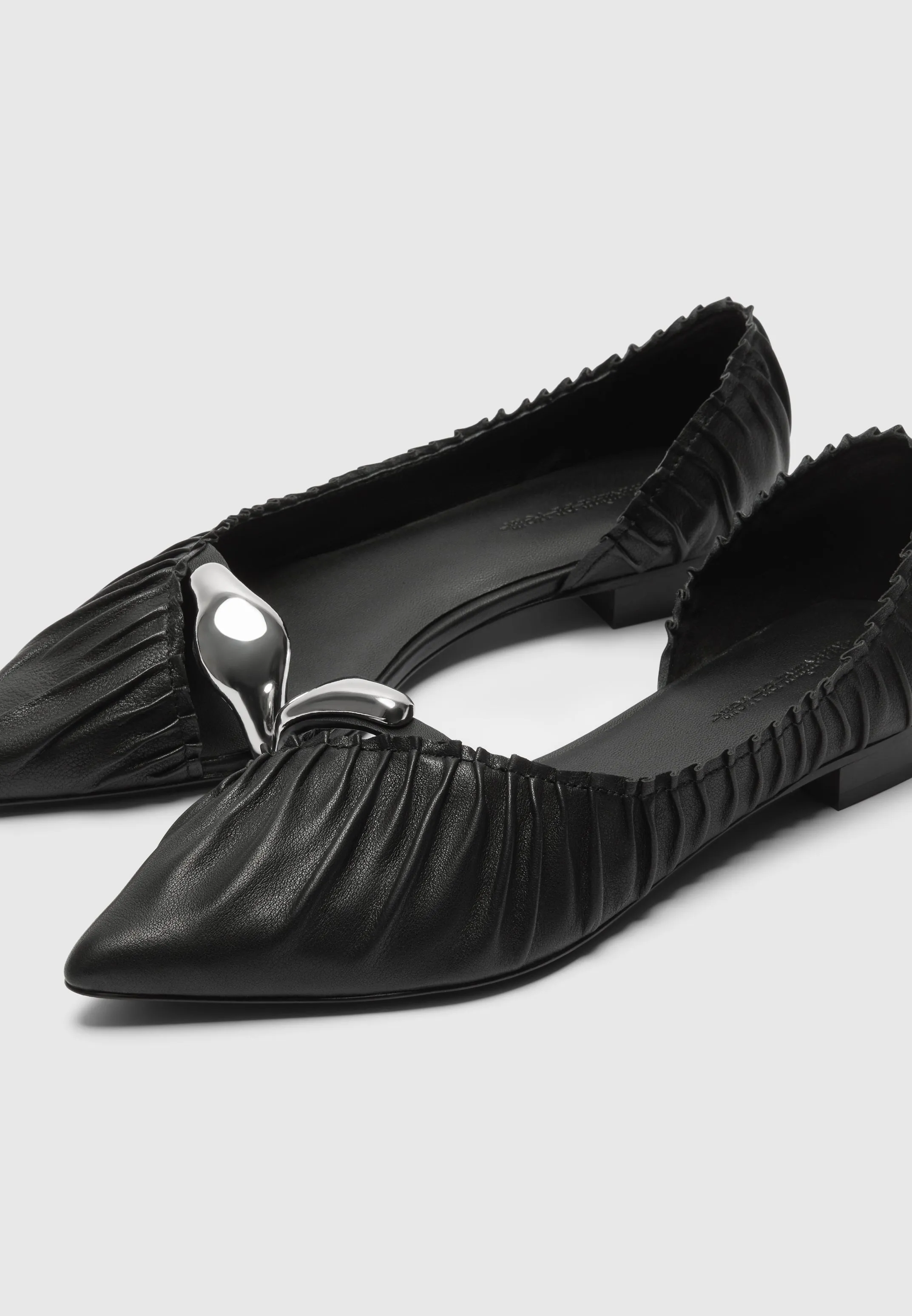Celeste - Leather Ballet Flats with Hardware - Black sold by Maniere De Voir product image thumbnail 4