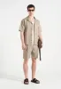 Bertrand - Twin Pleat Tailored Shorts - Beige sold by Maniere De Voir