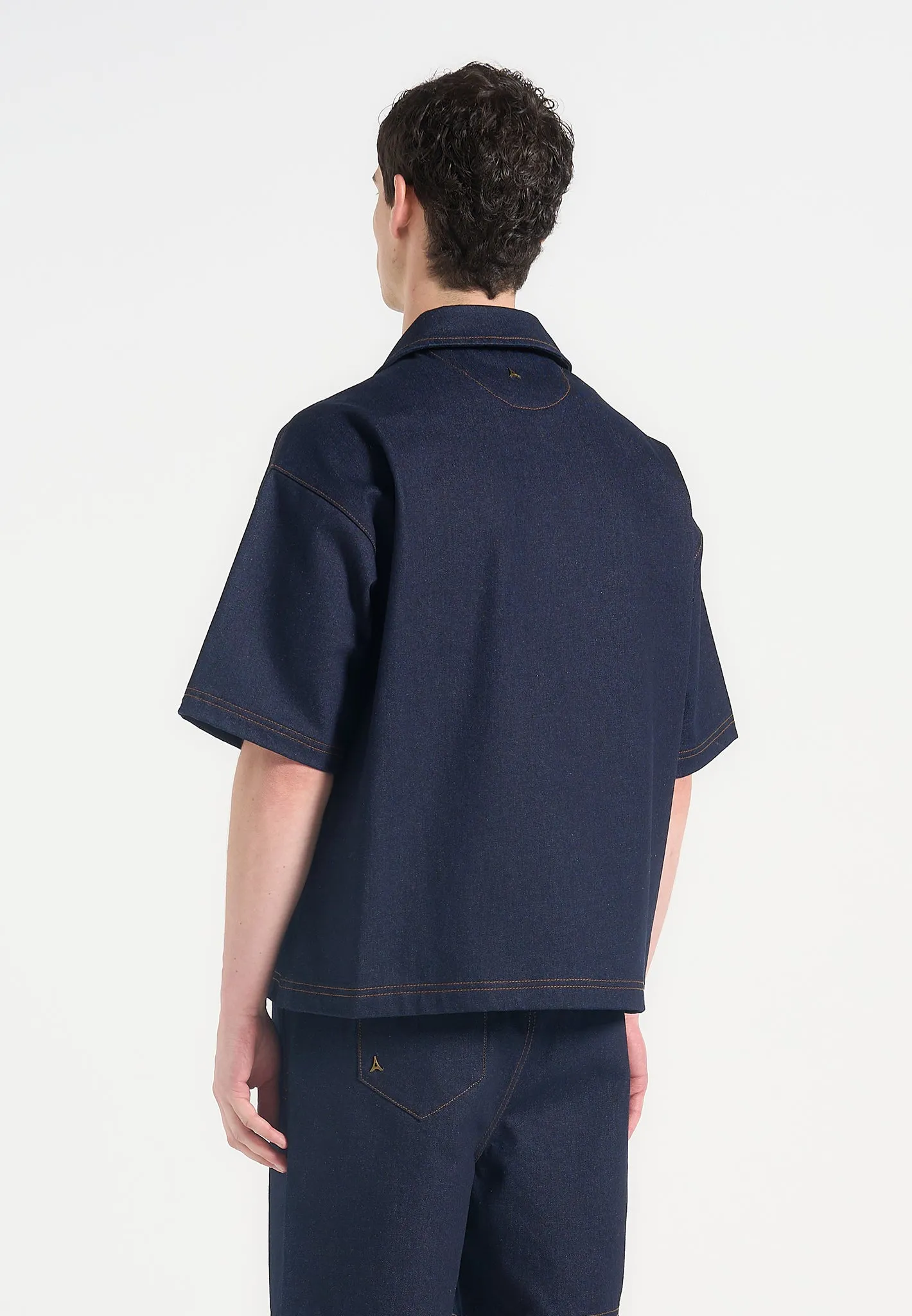 Carl - Boxy Denim Revere Shirt - Indigo sold by Maniere De Voir product image thumbnail 5