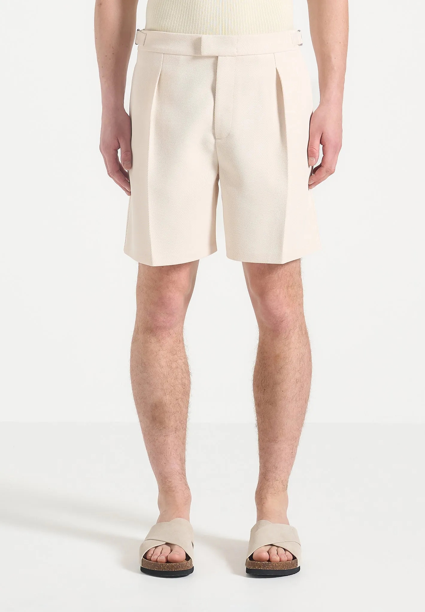 Marin - Twill Pleated Shorts - Cream sold by Maniere De Voir product image thumbnail 5
